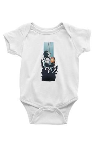 Death Stranding Baskılı Beyaz Unisex Bebek Body - Zıbın