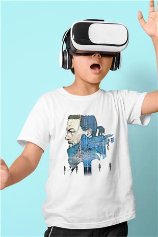 Death Stranding Baskılı Beyaz Unisex Beyaz Çocuk Tişört - Tshirt