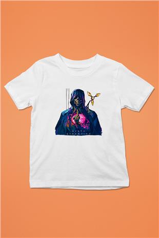 Death Stranding Baskılı Beyaz Unisex Beyaz Çocuk Tişört - Tshirt