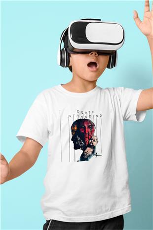 Death Stranding Baskılı Beyaz Unisex Beyaz Çocuk Tişört - Tshirt