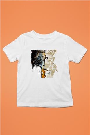 Death Stranding Baskılı Beyaz Unisex Beyaz Çocuk Tişört - Tshirt