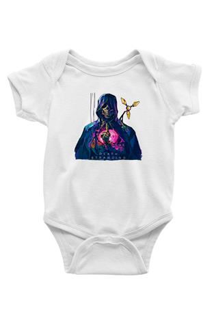 Death Stranding Baskılı Beyaz Unisex Bebek Body - Zıbın