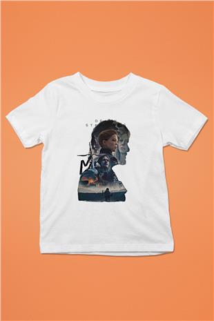 Death Stranding Baskılı Beyaz Unisex Beyaz Çocuk Tişört - Tshirt
