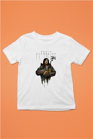 Death Stranding Baskılı Beyaz Unisex Beyaz Çocuk Tişört - Tshirt
