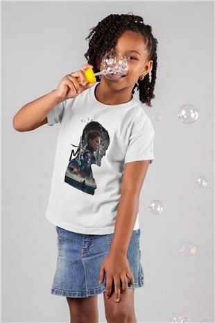 Death Stranding Baskılı Beyaz Unisex Beyaz Çocuk Tişört - Tshirt
