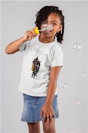 Death Stranding Baskılı Beyaz Unisex Beyaz Çocuk Tişört - Tshirt