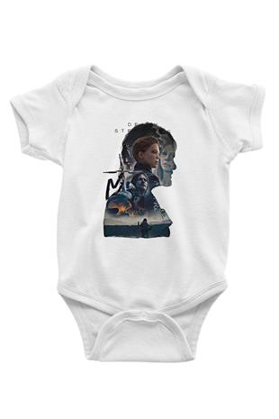 Death Stranding Baskılı Beyaz Unisex Bebek Body - Zıbın