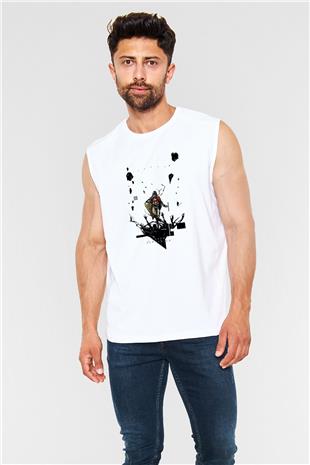 Death Stranding Baskılı Beyaz Unisex Kolsuz Tişört - Tshirt