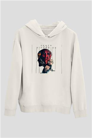 Death Stranding Baskılı Beyaz Unisex Kapüşonlu Sweatshirt