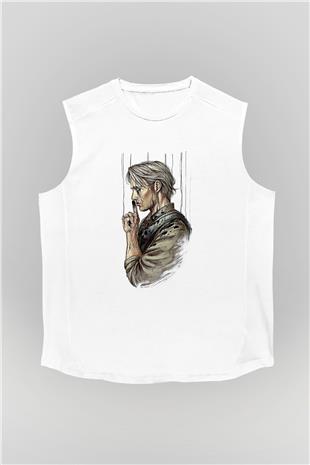 Death Stranding Baskılı Beyaz Unisex Kolsuz Tişört - Tshirt