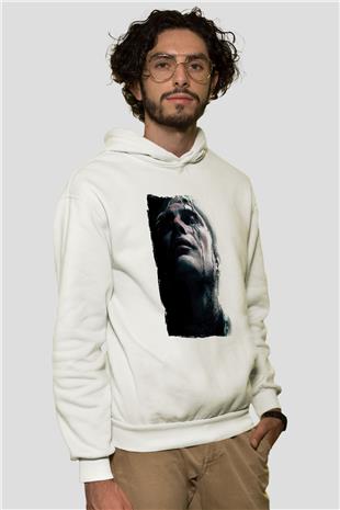 Death Stranding Baskılı Beyaz Unisex Kapüşonlu Sweatshirt