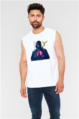 Death Stranding Baskılı Beyaz Unisex Kolsuz Tişört - Tshirt
