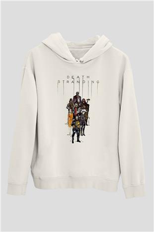 Death Stranding Baskılı Beyaz Unisex Kapüşonlu Sweatshirt