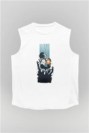 Death Stranding Baskılı Beyaz Unisex Kolsuz Tişört - Tshirt