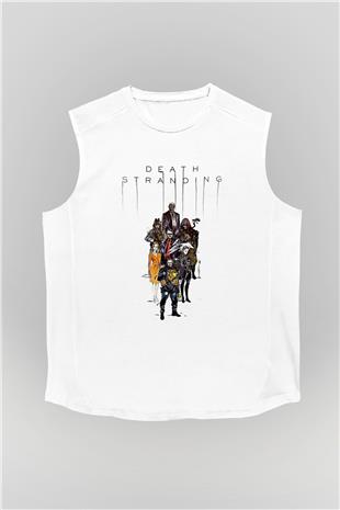 Death Stranding Baskılı Beyaz Unisex Kolsuz Tişört - Tshirt