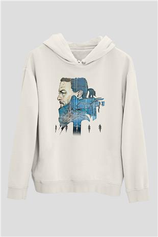 Death Stranding Baskılı Beyaz Unisex Kapüşonlu Sweatshirt