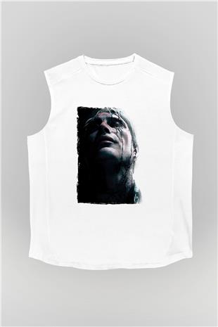 Death Stranding Baskılı Beyaz Unisex Kolsuz Tişört - Tshirt