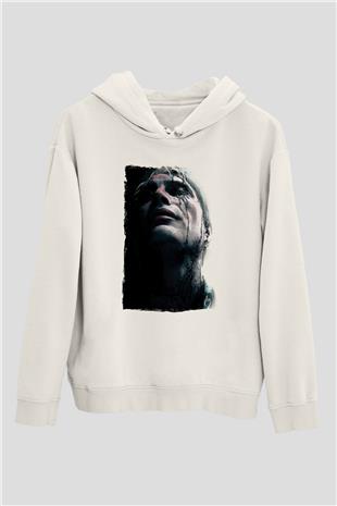 Death Stranding Baskılı Beyaz Unisex Kapüşonlu Sweatshirt