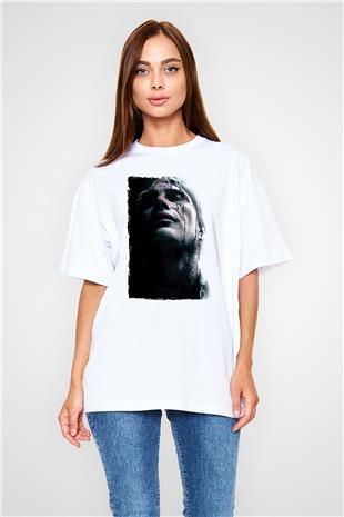 Death Stranding Baskılı Beyaz Unisex Oversize Tişört - Tshirt