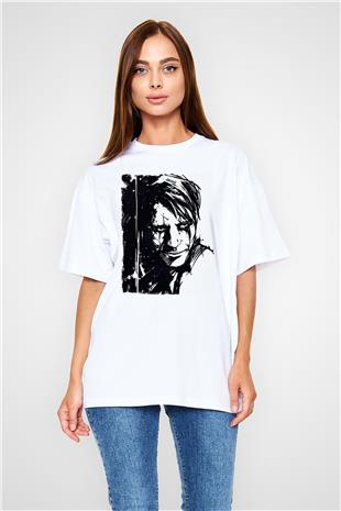Death Stranding Baskılı Beyaz Unisex Oversize Tişört - Tshirt