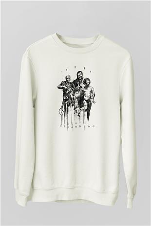 Death Stranding Baskılı Beyaz Unisex Sweatshirt