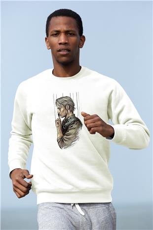 Death Stranding Baskılı Beyaz Unisex Sweatshirt