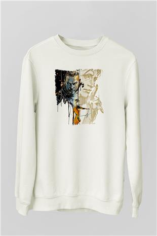 Death Stranding Baskılı Beyaz Unisex Sweatshirt