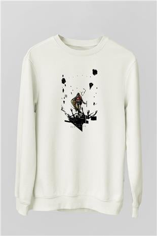 Death Stranding Baskılı Beyaz Unisex Sweatshirt