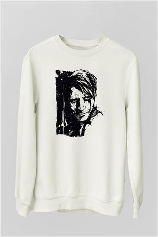 Death Stranding Baskılı Beyaz Unisex Sweatshirt