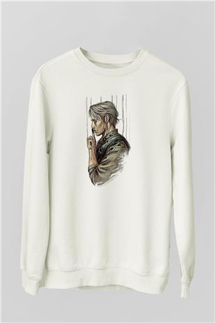 Death Stranding Baskılı Beyaz Unisex Sweatshirt