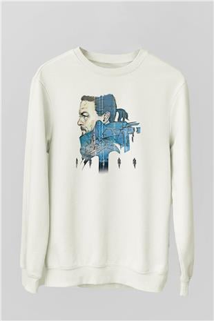 Death Stranding Baskılı Beyaz Unisex Sweatshirt