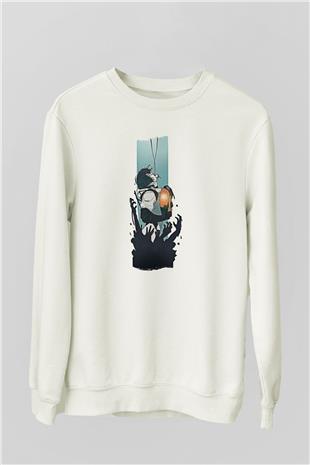 Death Stranding Baskılı Beyaz Unisex Sweatshirt