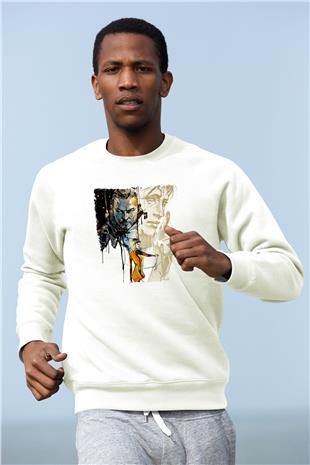 Death Stranding Baskılı Beyaz Unisex Sweatshirt