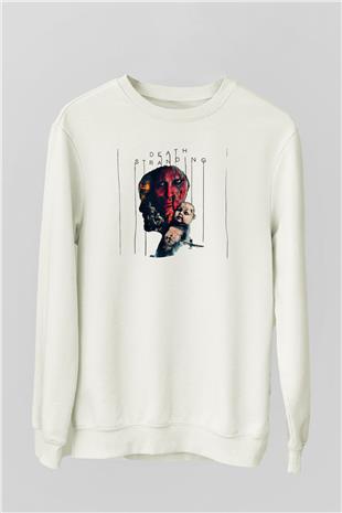 Death Stranding Baskılı Beyaz Unisex Sweatshirt