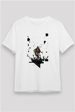 Death Stranding Baskılı Unisex Beyaz Tişört - Tshirt