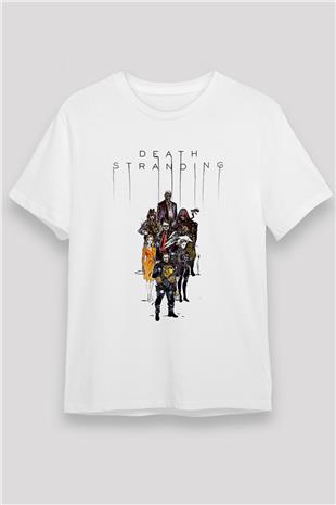 Death Stranding Baskılı Unisex Beyaz Tişört - Tshirt