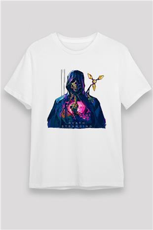 Death Stranding Baskılı Unisex Beyaz Tişört - Tshirt