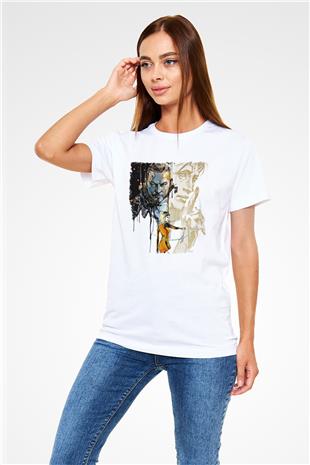Death Stranding Baskılı Unisex Beyaz Tişört - Tshirt