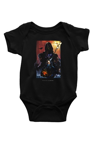 Death Stranding Baskılı Unisex Siyah Bebek Body - Zıbın