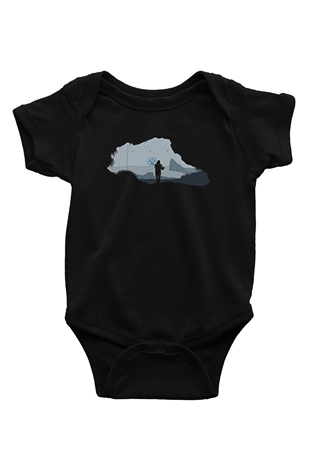 Death Stranding Baskılı Unisex Siyah Bebek Body - Zıbın