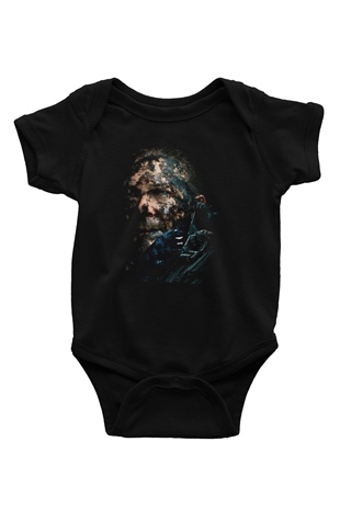 Death Stranding Baskılı Unisex Siyah Bebek Body - Zıbın
