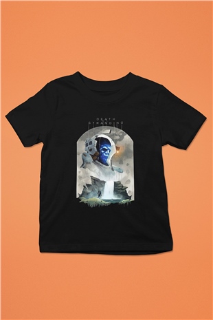 Death Stranding Baskılı Unisex Siyah Çocuk Tişört - Tshirt