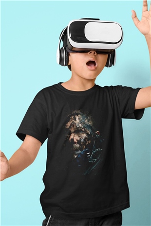 Death Stranding Baskılı Unisex Siyah Çocuk Tişört - Tshirt