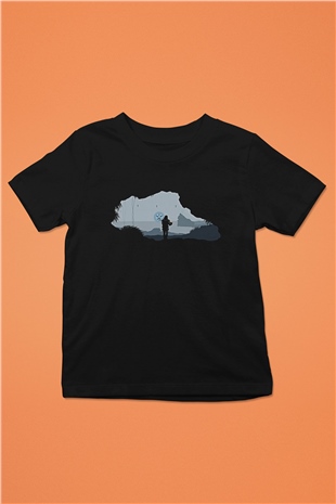 Death Stranding Baskılı Unisex Siyah Çocuk Tişört - Tshirt