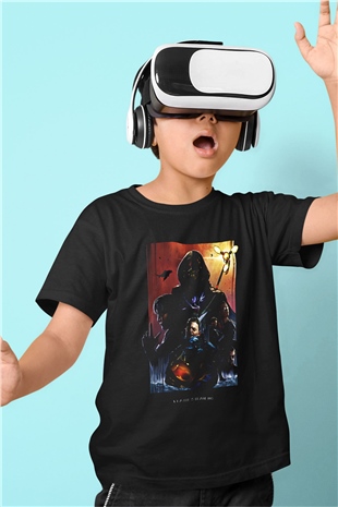 Death Stranding Baskılı Unisex Siyah Çocuk Tişört - Tshirt