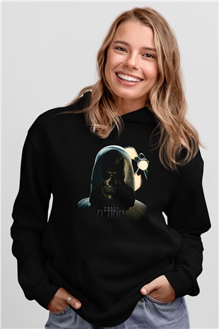 Death Stranding Baskılı Unisex Siyah Kapüşonlu Sweatshirt