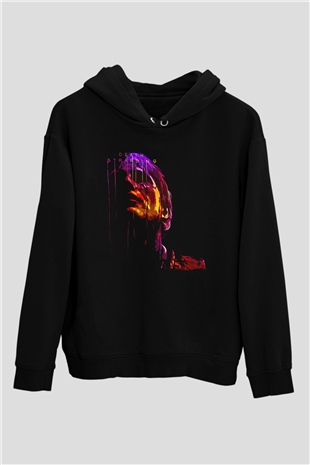 Death Stranding Baskılı Unisex Siyah Kapüşonlu Sweatshirt