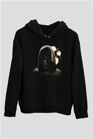 Death Stranding Baskılı Unisex Siyah Kapüşonlu Sweatshirt
