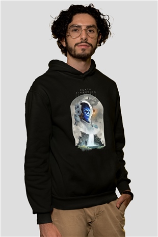 Death Stranding Baskılı Unisex Siyah Kapüşonlu Sweatshirt