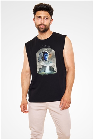 Death Stranding Baskılı Unisex Siyah Kolsuz Tişört - Tshirt